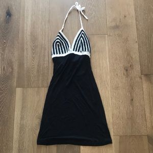 Cute Black And White Beach Cover Up Dress